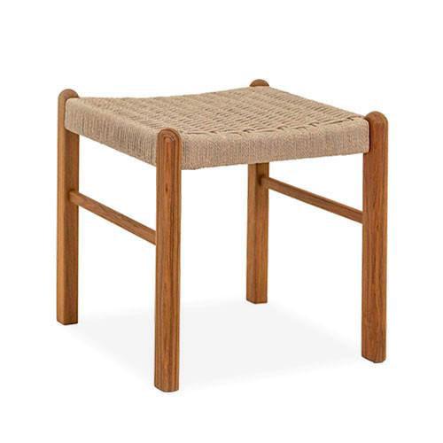 Sun Cabinet BL1 Stool in Teak and Rope
