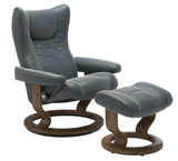 Ekornes Stressless Wing Small Classic Recliner with Ottoman