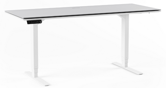 The height-adjustable Centro Lift Standing Desk is an electronically powered sit and stand desk that features programmable height memory settings and a modern white and grey finish. Whether embracing the health benefits of a standing desk - or just looking to create an impressive home office - the Centro Lift sit-to-stand desk will elevate any workday.