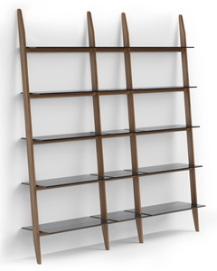 Stiletto Shelving 570212 creates an 80”/204 cm wide three-shelf system.