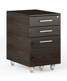 Featuring a low profile that is designed to fit neatly under the Sequel 6101 desk, the 6107 mobile filing cabinet can be used for general storage of files and everyday office items or as a compact printer stand. This attractive locking filing cabinet rests on locking casters and features two supply drawers and a letter/legal file drawer.