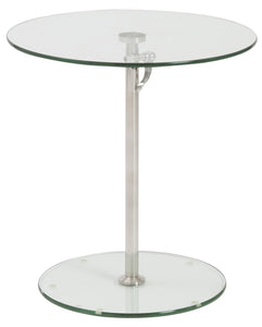 Eurostyle Radinka End Table Clear Glass; Stainless Steel - 32001CLR