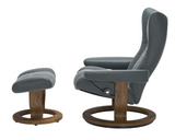 Ekornes Stressless Wing Small Classic Recliner with Ottoman