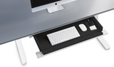 The optional Centro 6459-2 keyboard storage drawer provides the perfect spot for a keyboard and mouse, yet tucks neatly away when not in use. Lined with non slip mouse-friendly material, the drawer's contents are kept secure. Compatible with Centro Lift Standing Desk 6451-2 and 6452-2.