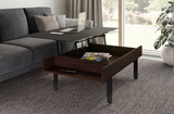 Ready to give any occasion a lift, the Reveal coffee table’s top glides to a comfortable height for seated use. Whether used for working from the sofa or enjoying snacks in front of the TV, the satin-etched glass top provides a comfortable surface. Lower compartments keep stored items within convenient reach. The partnering side table features three levels of storage.