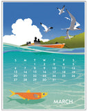 The 2022 Linnea Poster Calendar With Art By: Johanna Riley  Twelve 11x14" posters to hang on the wall... One for each month... Art for each month! MARCH:  Dreaming of a tropical vacation with exotic fish? Spring makes me dream of sun soaked beaches in foreign locales.