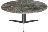 Eurostyle Ramili 35" Round Coffee Table with an Emperador Marble Top and Steel Base