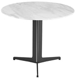 Eurostyle Ramili 24" Round Side Table with a Marble Top and Steel Base