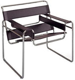 Ital Studio Wally Occasional Chair with a Wenge Leather Seat and Metal Base
