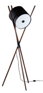 Artisan Bosnia Shift Floor Lamp in Walnut with Black Shade