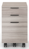 The Sigma 6907 mobile file cabinet features a low profile that is designed to fit neatly under the Sigma 6901 desk and can be used for general storage of files and everyday office items or as a compact printer stand. This attractive locking filing cabinet rests on locking casters and features two supply drawers and a letter/legal file drawer.