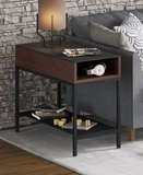 With three tiers of convenient storage and a striking combination of materials, the Reveal end table is the perfect companion to its uplifting coffee table counterpart and is sure to be a modern classic.