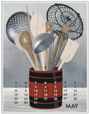 The 2022 Linnea Poster Calendar With Art By: Johanna Riley  Twelve 11x14" posters to hang on the wall... One for each month... Art for each month! MAY:  A culinary quiver of assorted utensils in a sentimental flea market find makes for great shapes and silhouettes.