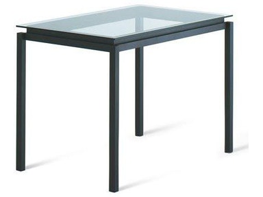 Amisco 50698 Robert Bar Table with a Glass Top and Metal Base