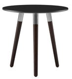 Ekornes Style End Table in Black with Brown Legs