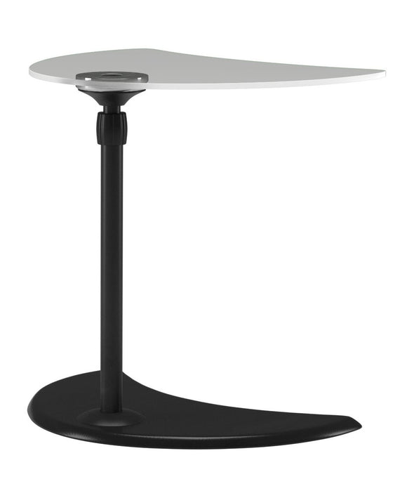 Ekornes USB Table A End Table with a Glass Top, Black Stem, and Black Base