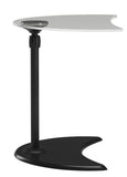 Ekornes USB Table A End Table with a Glass Top, Black Stem, and Black Base