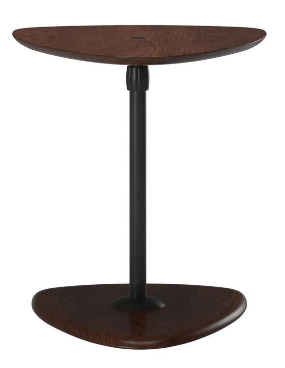 Ekornes USB Table B End Table with a Brown Top, Black Stem, and Brown Base