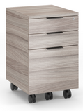 The Sigma 6907 mobile file cabinet features a low profile that is designed to fit neatly under the Sigma 6901 desk and can be used for general storage of files and everyday office items or as a compact printer stand. This attractive locking filing cabinet rests on locking casters and features two supply drawers and a letter/legal file drawer.