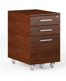 Featuring a low profile that is designed to fit neatly under the Sequel 6101 desk, the 6107 mobile filing cabinet can be used for general storage of files and everyday office items or as a compact printer stand. This attractive locking filing cabinet rests on locking casters and features two supply drawers and a letter/legal file drawer.