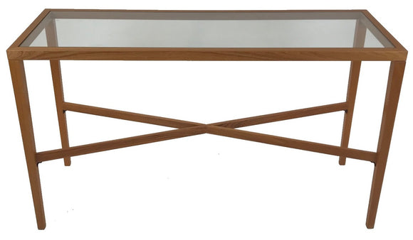 Trekanten 654 Console Table with a Glass Top and Teak Wood Frame