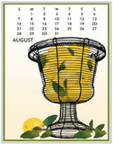 The 2022 Linnea Poster Calendar With Art By: Johanna Riley  Twelve 11x14" posters to hang on the wall... One for each month... Art for each month!   AUGUST:  The magnificence of this french wirework urn, holding a cache of lemons, looks monumental and majestic.