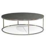 Natuzzi Italia T100M03 Cabaret Coffee Table with a Pewter Grey Top and Metal Legs