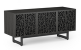 The innovative and award-winning Elements collection features nature-inspired, laser-cut door designs that promote natural airflow and provides a stylish storage credenza, TV stand, or entertainment center solution. Acoustically transparent doors provide depth and interest while keeping contents like a soundbar, gaming console, or AV components well ventilated, yet accessible by remote-control, and out of sight.