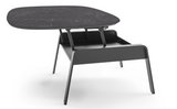 The Cloud 9 lift-top coffee table makes transitioning from work to play a dream. Smoothly gliding from its lowered position to the perfect height for work or play, Cloud 9 features a durable porcelain top that conceals a lined lower storage compartment for remotes, game controllers, and other essentials.
