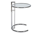 Ital Studio Ellen End Table with a Glass Top and Chrome Base
