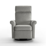 The Rolled is Luonto’s most supportive and modern recliner chair. Each arm is crafted into a beautiful small-scaled rolled design, allowing the Rolled to be unique. As always, to fulfill Luonto’s commitment to quality and practicality, Luonto has built the Rolled with a 4-way adjustable headrest and a swivel glider base, and if purchased in the battery powered mode, a terrific remote-controlled transitional design.