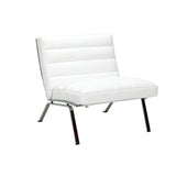 Chairtech Firenze Ital Studio with a White Leather Seat and Metal Base