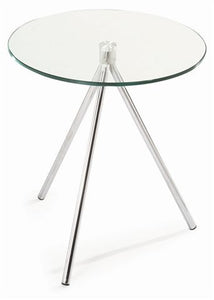 Ital Studio Treo End Table with a Glass Top and Chrome Legs