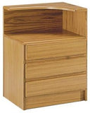 Mobican Classica Right Nightstand in Teak Wood with Three Drawers