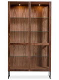 Skovby 452 Display Cabinet in a Walnut Oil Frame with Glass Shelves and Black Legs