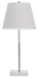 Nuevo HGRA377 Evan White Table Lamp with a White Fabric Shade and Matte White Body