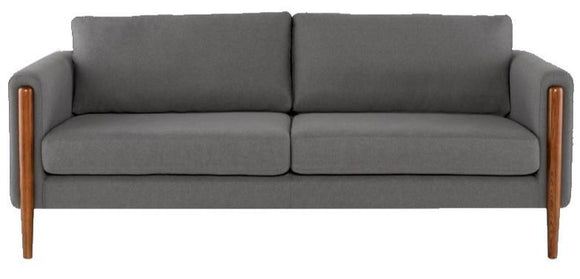 Scandinavian Design Steen Sofa with a Steel Grey Fabric Seat and Walnut Stained Ash Legs