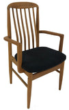 Sun Cabinet BL10 Armchair in Teak with Black Fabric Seat
