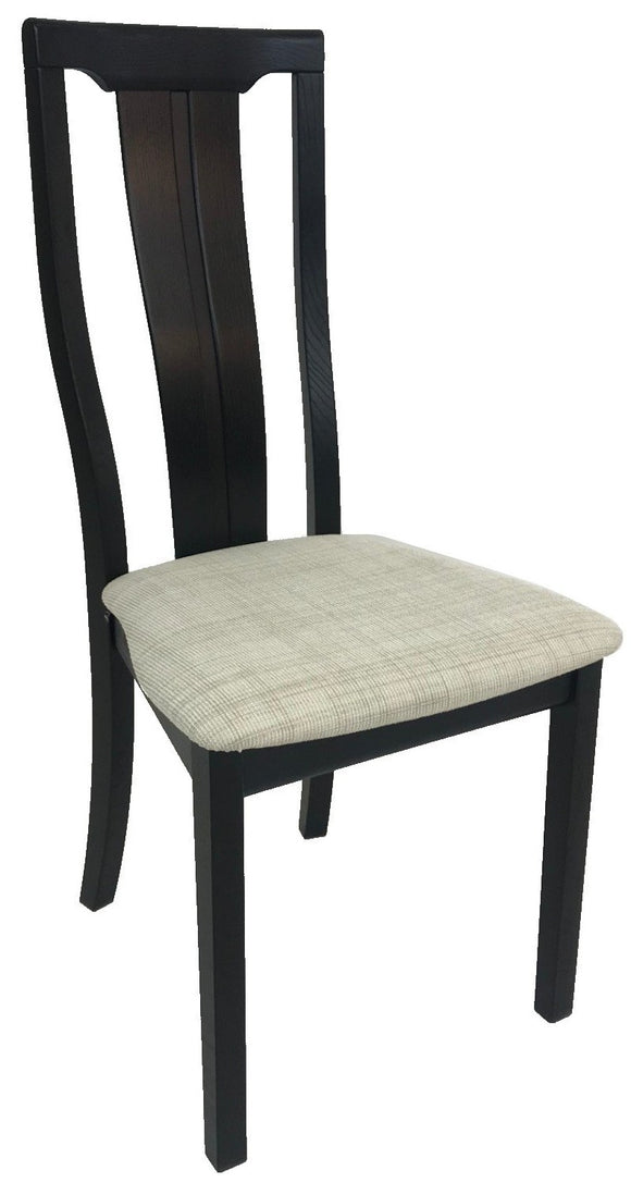 Skovby SM 62 Dining Chair in Wenge Wood and a Beige Fabric Seat