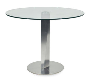 Ital Studio Jersey Dining Table with a Glass Top and a Steel Base
