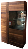 Seltz Cannelle Vitrine Display Cabinet in Walnut and Glass