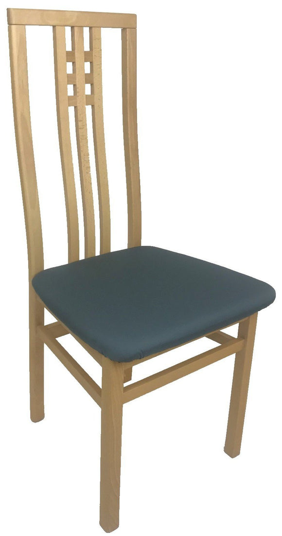 IMS Scala Dining Chair in a Beech Frame and Dark Teal Seat