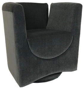 Lazar Umbria Swivel Chair in Kindred Titanium Fabric