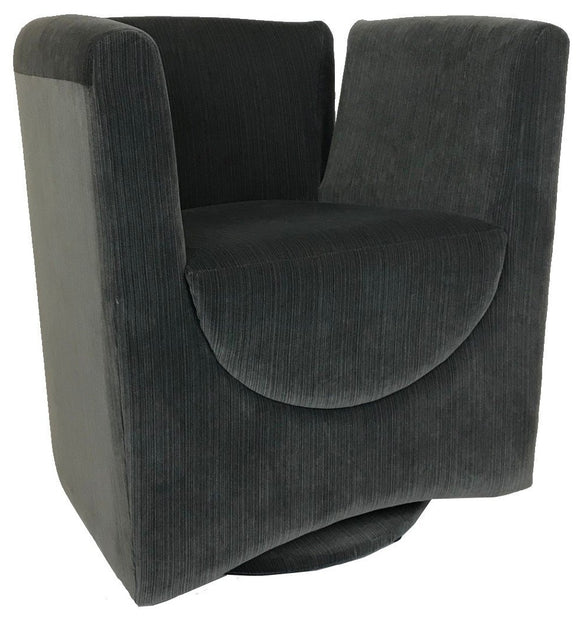 Lazar Umbria Swivel Chair in Kindred Titanium Fabric