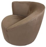 Lazar Scroll Swivel Chair High Right Arm in Pro-suede Cappuccino Fabric