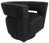 Lazar Galactica Swivel Chair in Prosuede Black Fabric