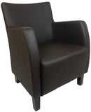 Ital Studio Como Occasional Chair in a Wenge Leather Textile Seat and Wenge Legs