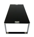 Actona Katrine Coffee Table with a Black Glass Top and Metal Base