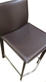 Ital Studio Valencia Barstool in Wenge Leather and a Metal Footrest 
