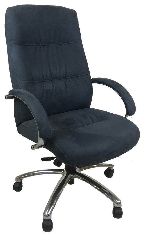 Chairworks 9335Z Office Chair in Storm Blue/Grey Fabric and Chrome Legs
